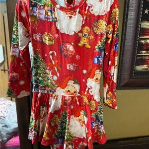 Bums & Roses Red Santa Ruffle Dress